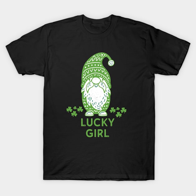 Lucky Girl Gnome T-Shirt by SharksOnShore